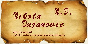 Nikola Dujanović vizit kartica